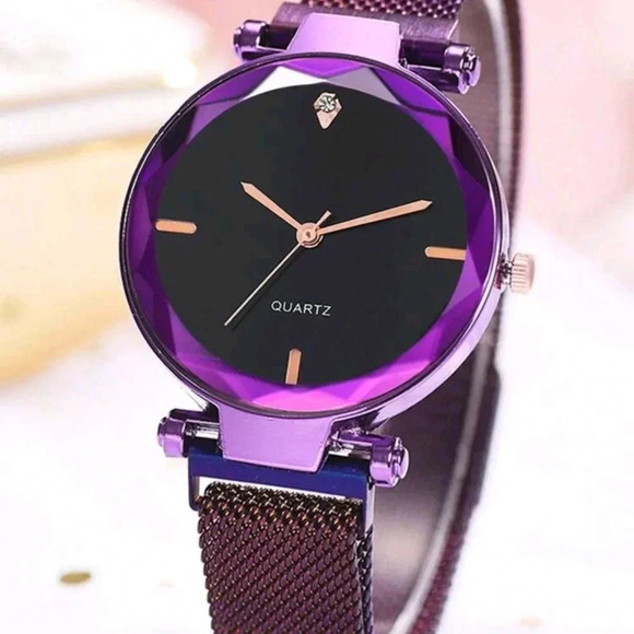 NWT..FASHION QRTZ WATCH..MARBLE PURPLE..HYPOALLERGENIC ..we bundle. enjoy - Picture 4 of 4